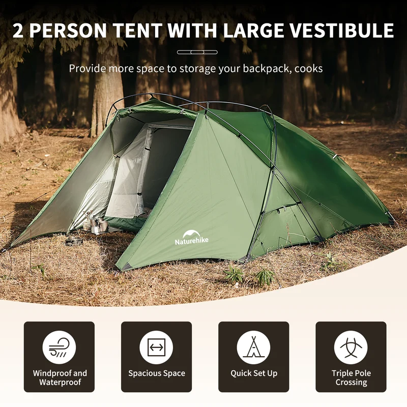 Naturehike Kampeertent 2 personen | Dubbele ingang | Hillock6