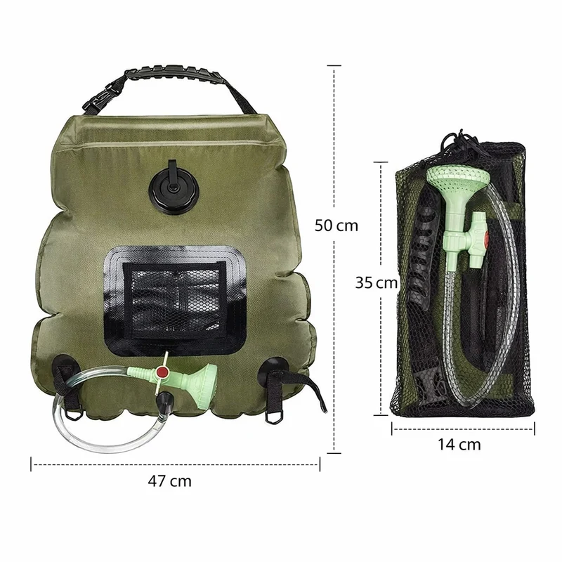 Camping douchezak 20L – Zonne-energie waterverwarming