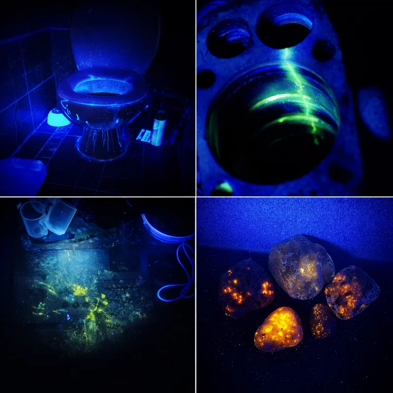 UV Zaklamp 3x 365nm 12 core - Oplaadbare Blacklight Zaklamp