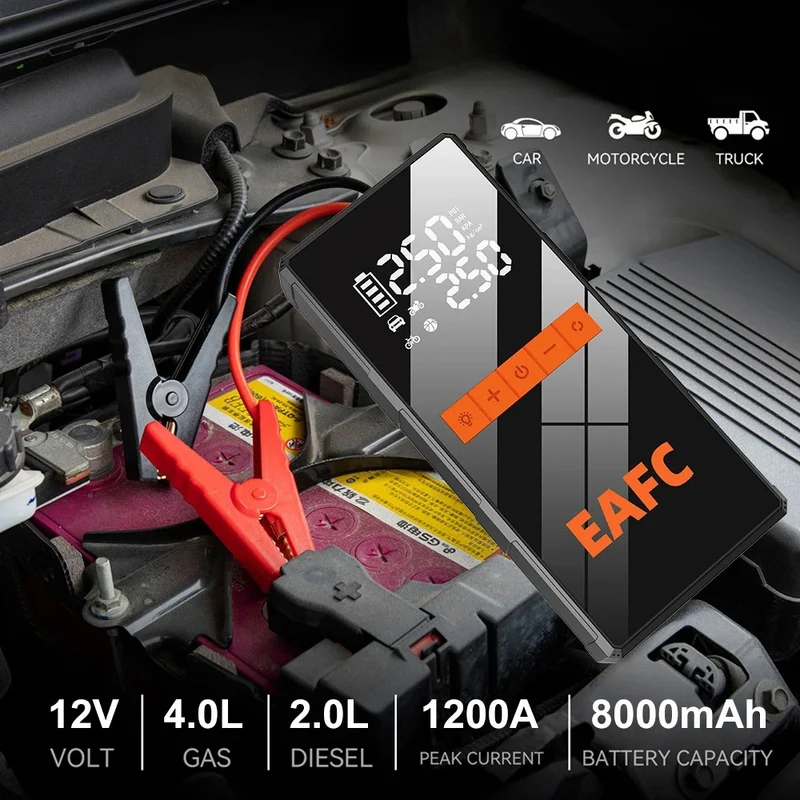 Auto Noodpakket volledig - Jumpstarter met Lucht Compressor