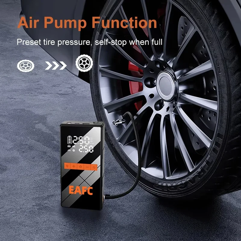 Auto Noodpakket volledig - Jumpstarter met Lucht Compressor