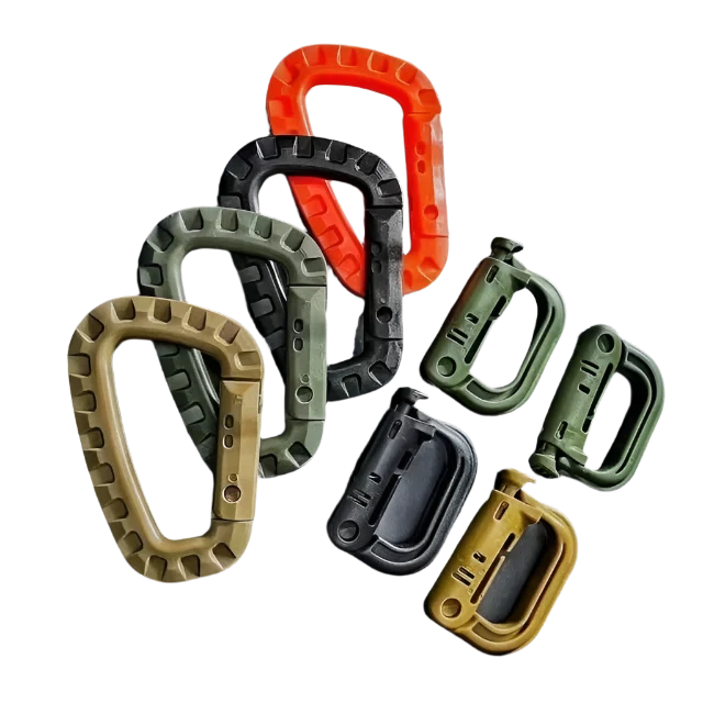 Tactical D-Ring Grimlock Carabiner Clip – MOLLE Bevestiging voor Rugzak, Vest of Survival Gear