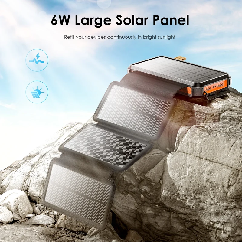 Solar Powerbank 32.000 mAh 22,5W met draadloos opladen