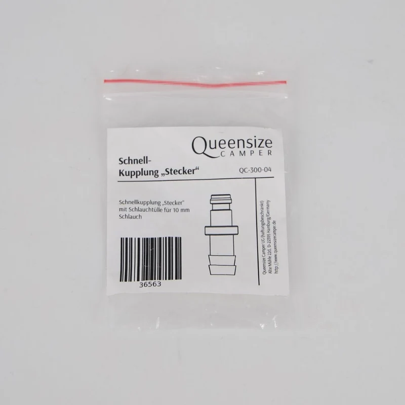 Queensize Schnellkupplung "Stecker" mit Schlauchtülle für 10mm Schlauch