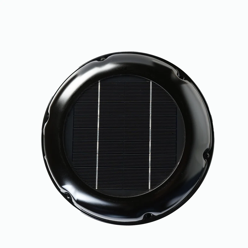WATTSTUNDE® AERO Solarlüfter mit Akku rund, schwarz