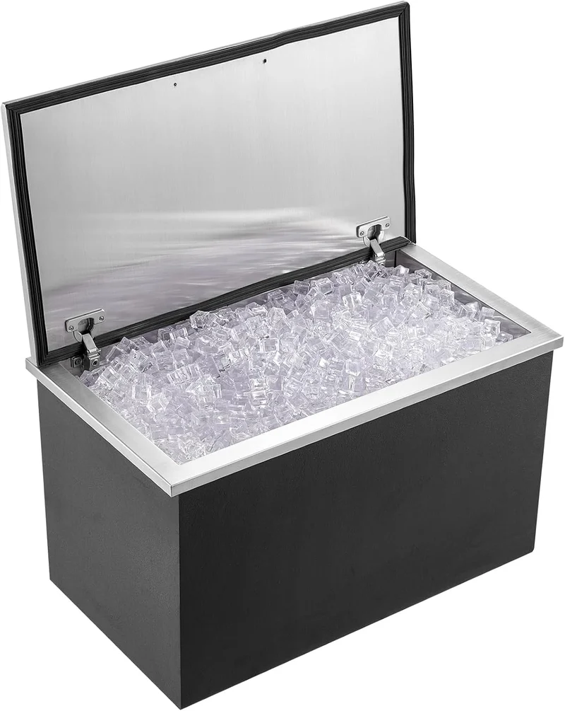 VEVOR Eiswürfelbereiter, klappbar, aus Edelstahl und Stahl, für die Küche, Schwarz/Silber
