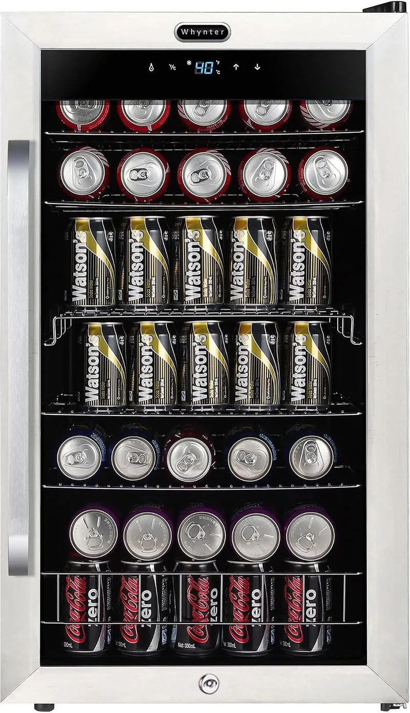 Mini-Kühlschrank BR-1211DS, aus Edelstahl und Stahl, Silber/Schwarz, Whynter
