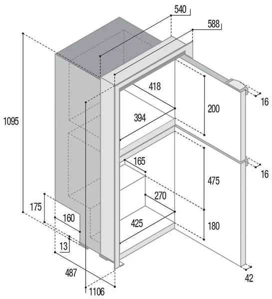 Kompressor-Kühlschrank CP150i CHR - 150 l - Schwarz