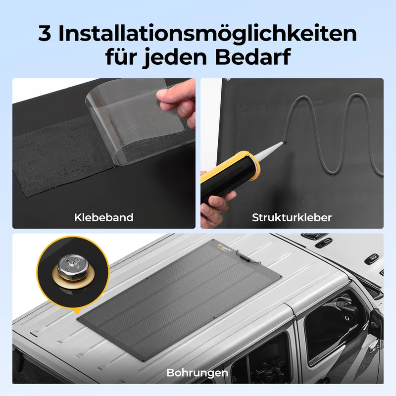 BougeRV Arch 2.0 200W N-Typ Flexibles Solarpanel aus Fiberglas
