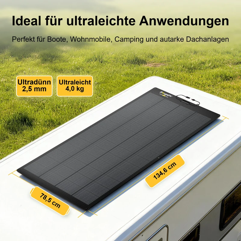 BougeRV Arch 2.0 200W N-Typ Flexibles Solarpanel aus Fiberglas