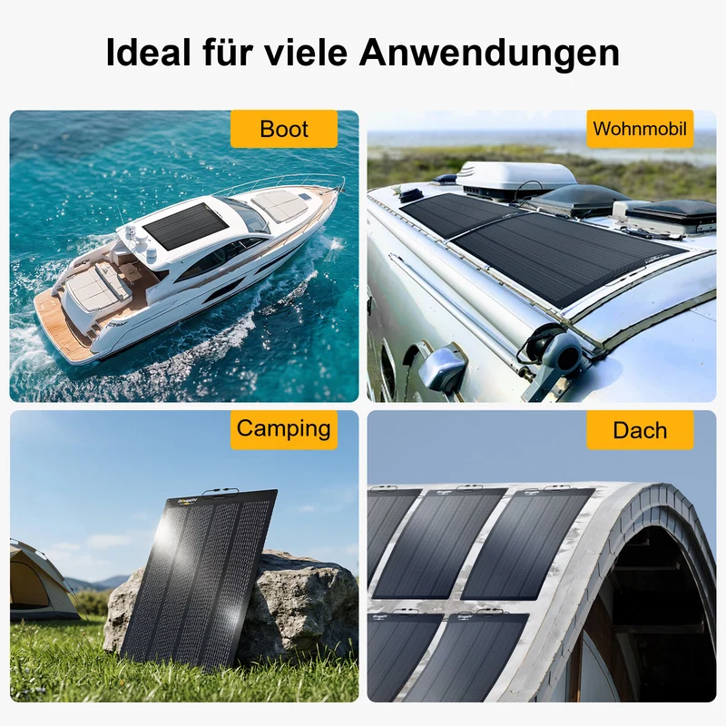 BougeRV Arch 2.0 200W N-Typ Flexibles Solarpanel aus Fiberglas