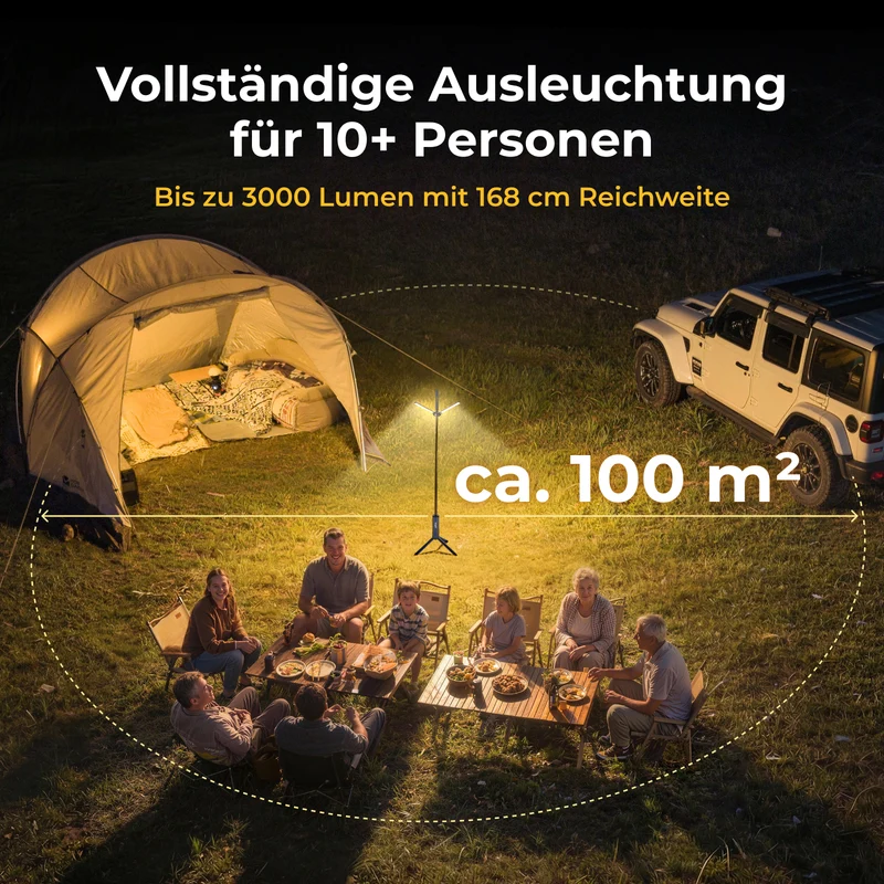 BougeRV Neue T1 tragbare teleskopische Campinglampe (Blau)