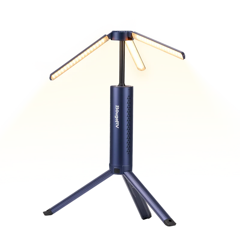 BougeRV Neue T1 tragbare teleskopische Campinglampe (Blau)