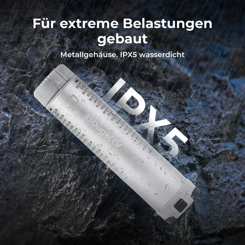 BougeRV Neue T1 tragbare teleskopische Campinglampe (Silber)