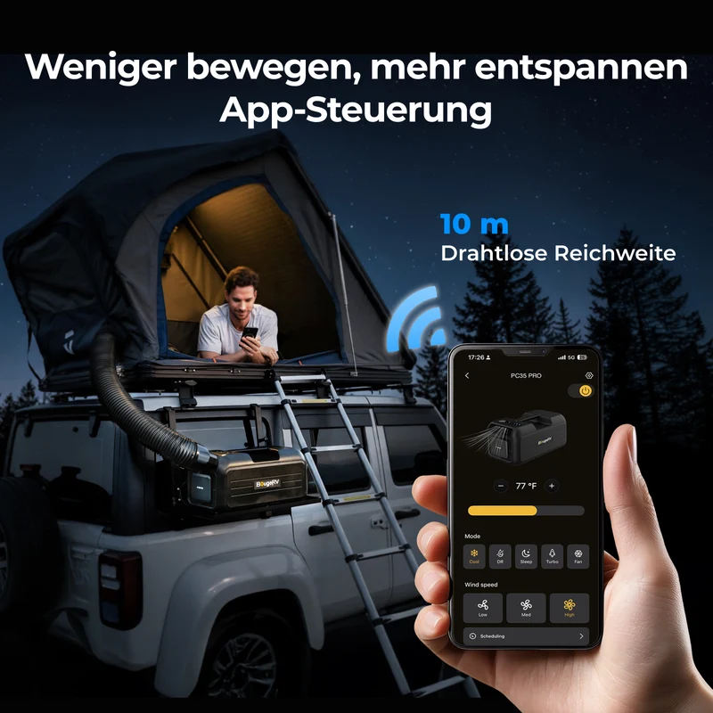 BougeRV PC35 PRO tragbare Klimaanlage mit 1,0 kW (3500 BTU)