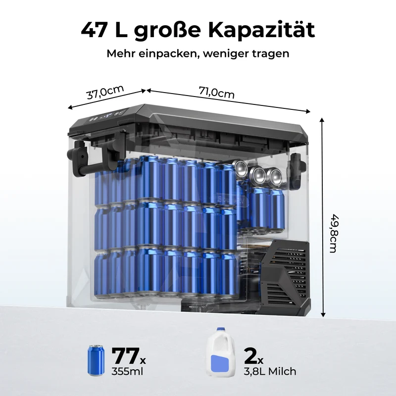 BougeRV Neuer ASPEN S50 12V 47 L tragbarer Kühlschrank