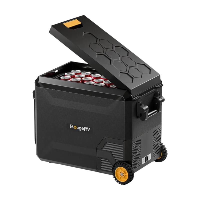 BougeRV Neuer ASPEN S50 12V 47 L tragbarer Kühlschrank (Mit Rollen)