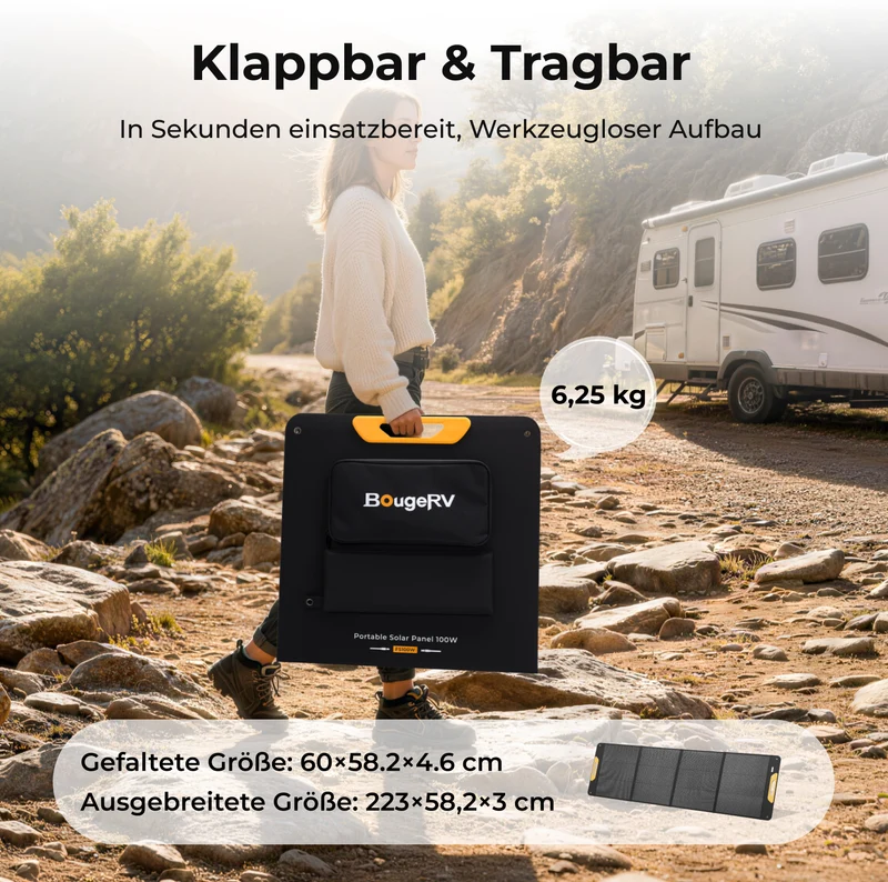BougeRV Neues tragbares 200-W-Solarpanel