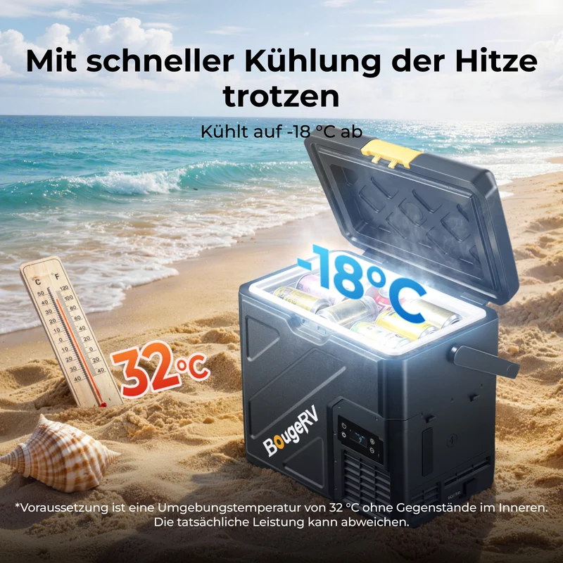 BougeRV Neuer CRH20 20 L 12V tragbarer Autokühlschrank mit 240 Wh Akku