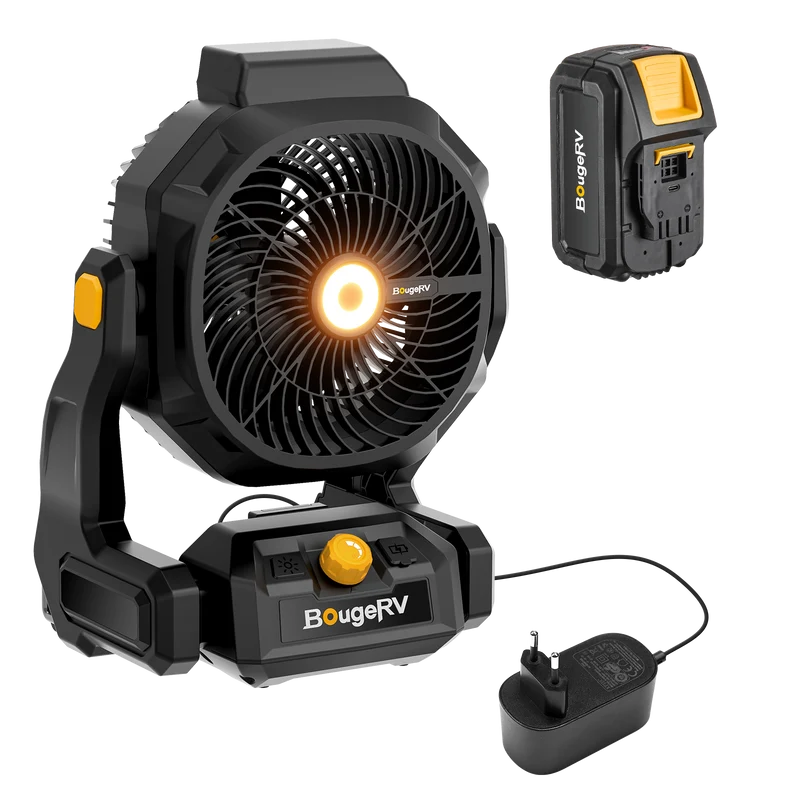 BougeRV F02 Tragbarer kabelloser Baustellen- und Außenventilator mit 144-Wh-Akku