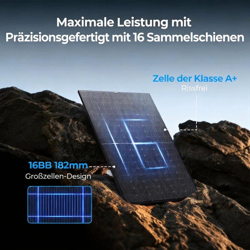 BougeRV 400 Watt 12V/24V starre bifaciale 16BB Mono-Solarplatte