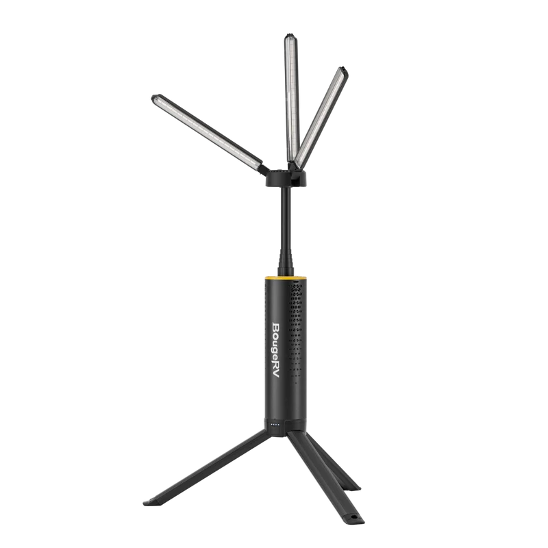 BougeRV Neue T1 tragbare teleskopische Campinglampe (Schwarz)
