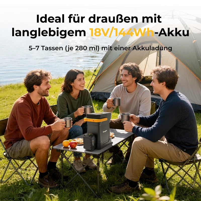 BougeRV mobile Kaffeemaschine mit 144Wh Akku