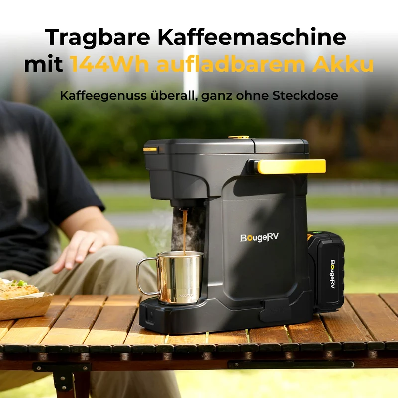 BougeRV mobile Kaffeemaschine mit 144Wh Akku