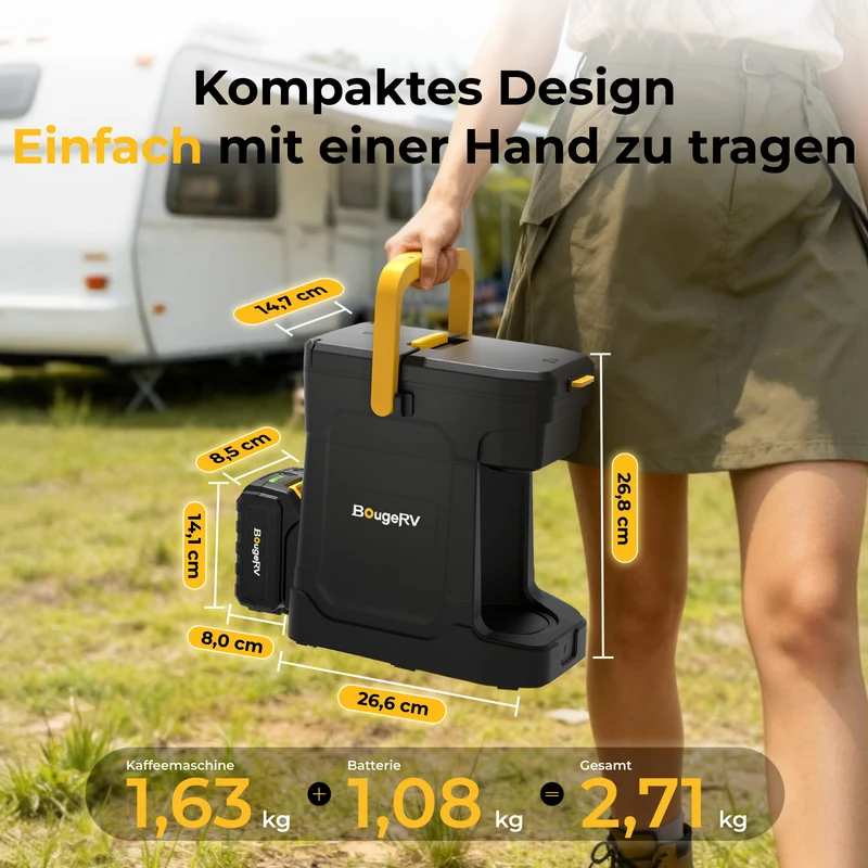 BougeRV mobile Kaffeemaschine mit 144Wh Akku