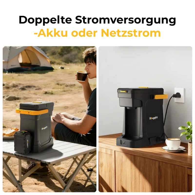 BougeRV mobile Kaffeemaschine mit 144Wh Akku