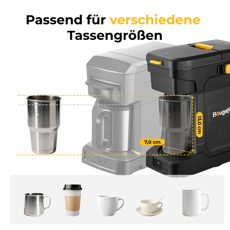 BougeRV mobile Kaffeemaschine mit 144Wh Akku
