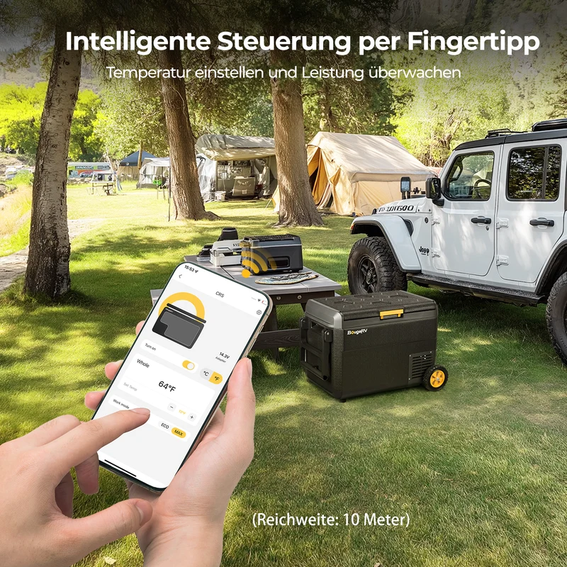BougeRV CRS 50 L tragbarer Auto Kühlbox mit Rollen