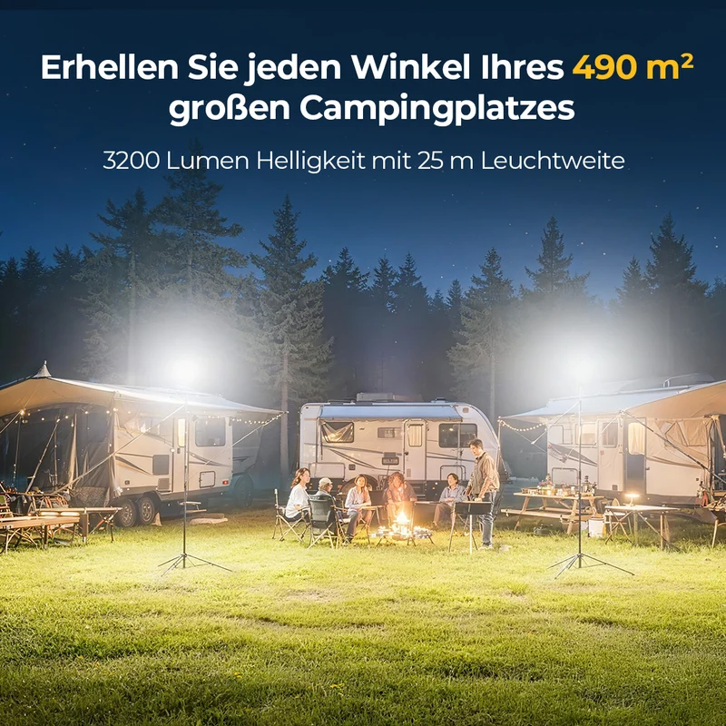 BougeRV CL03 Weitwinkel Camping Teleskopleuchte