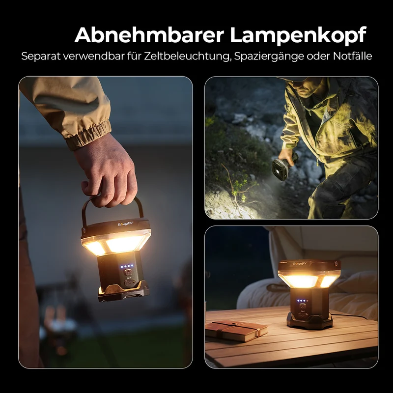 BougeRV CL03 Weitwinkel Camping Teleskopleuchte