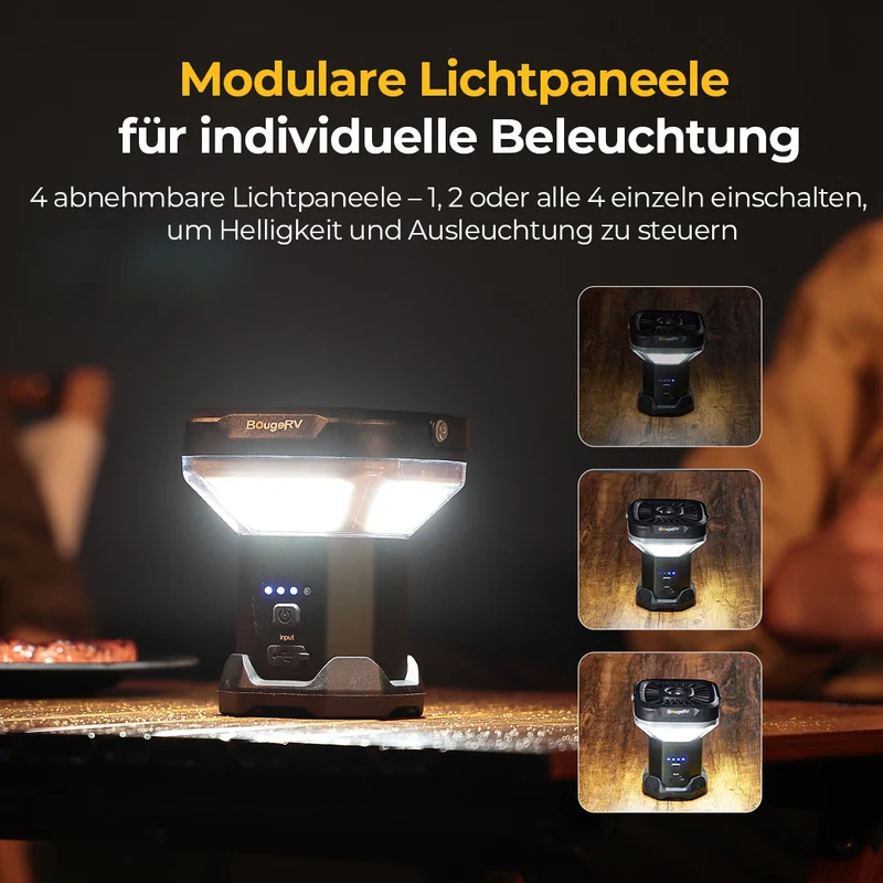 BougeRV CL03 Weitwinkel Camping Teleskopleuchte