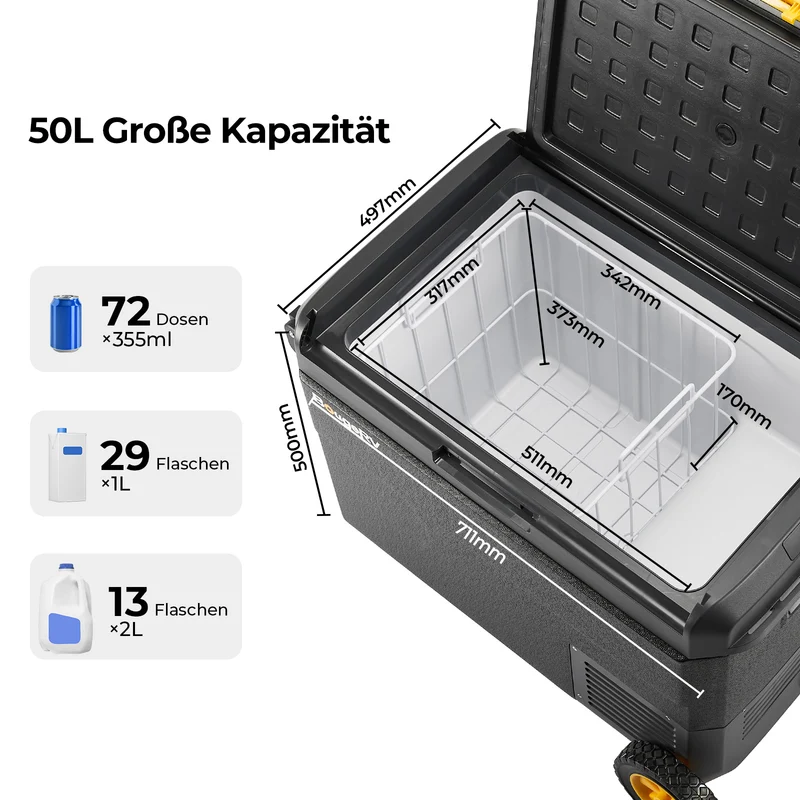 BougeRV CRS 50 L tragbarer Auto Kühlbox mit Rollen