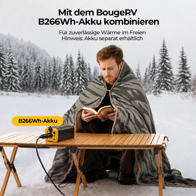 BougeRV 12V tragbare elektrische Decke (Grün)