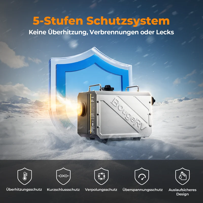 BougeRV Dieselheizung 5 kW, Tragbare Standheizung