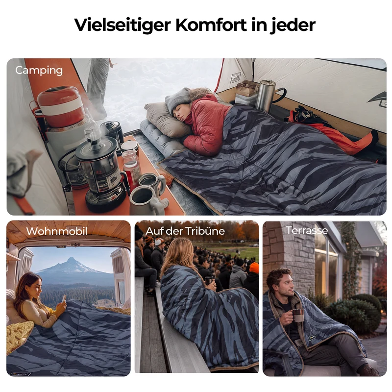 BougeRV 12V tragbare elektrische Decke (Blau)