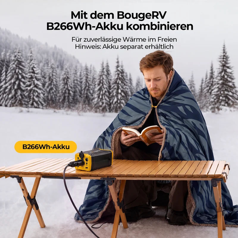 BougeRV 12V tragbare elektrische Decke (Blau)