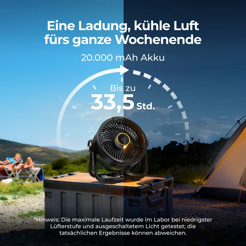 BougeRV F01 Outdoor-Ventilator Schwarz