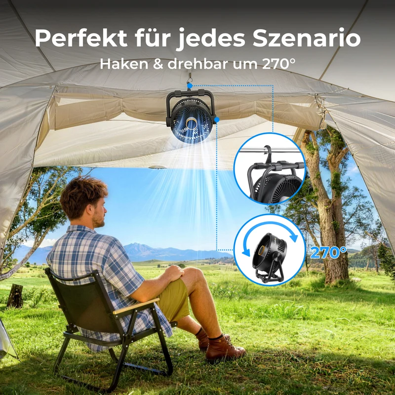 BougeRV F01 Outdoor-Ventilator Schwarz