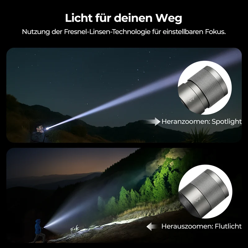 BougeRV AL01 Verstellbare Camping Taschenlampe Outdoor Notlicht