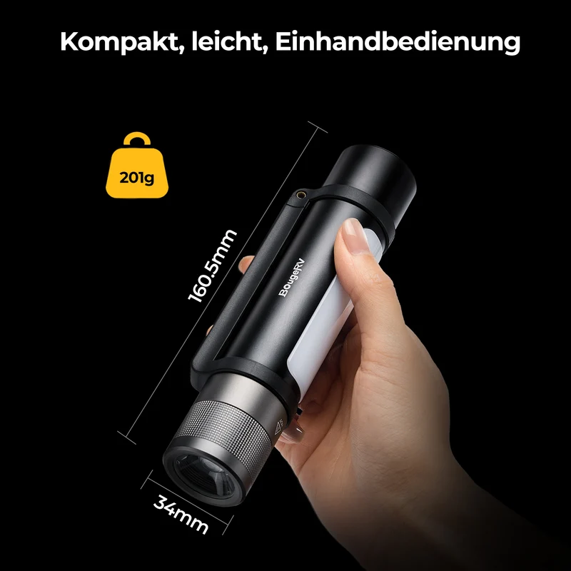 BougeRV AL01 Verstellbare Camping Taschenlampe Outdoor Notlicht