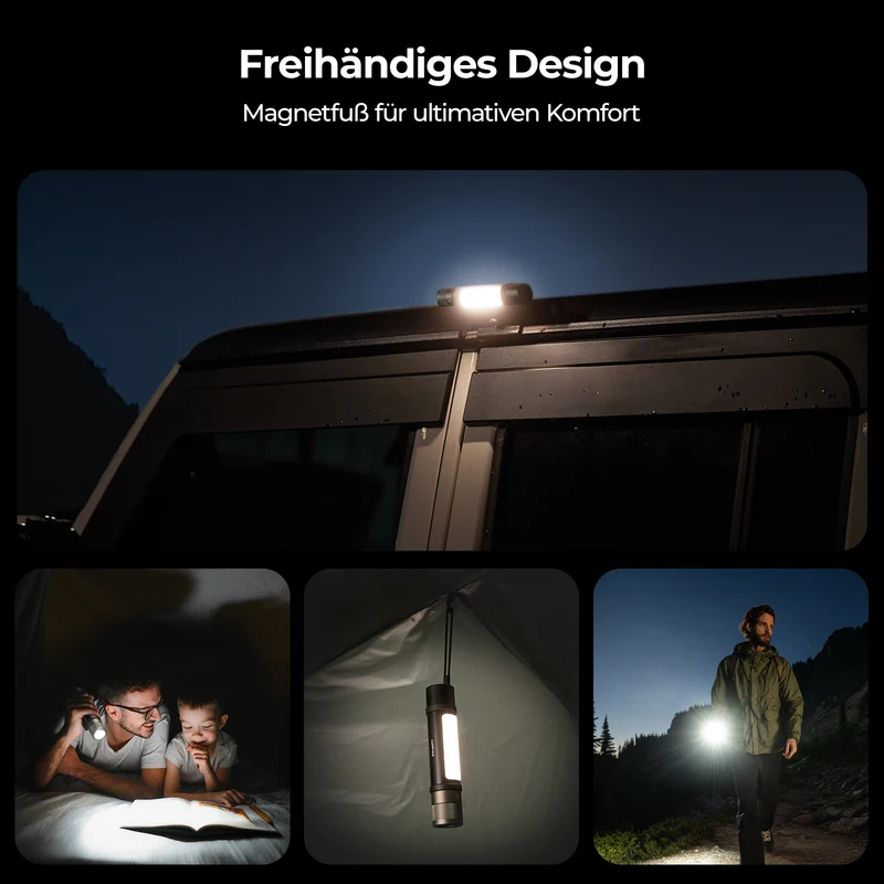 BougeRV AL01 Verstellbare Camping Taschenlampe Outdoor Notlicht