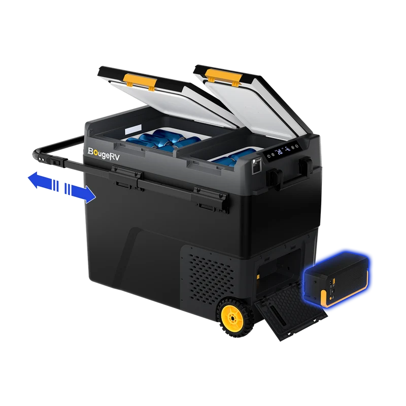 BougeRV CRD2 V2.0 57L Zwei Zonen Doppeltür Kompressor Kühlbox Auto