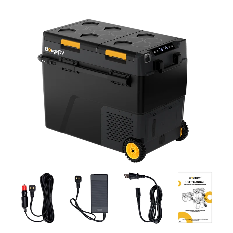 BougeRV CRD2 V2.0 57L Zwei Zonen Doppeltür Kompressor Kühlbox Auto