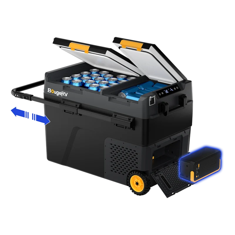 BougeRV CRD2 V2.0 49 L Zwei Zonen Doppeltür Kompressor Kühlbox Auto