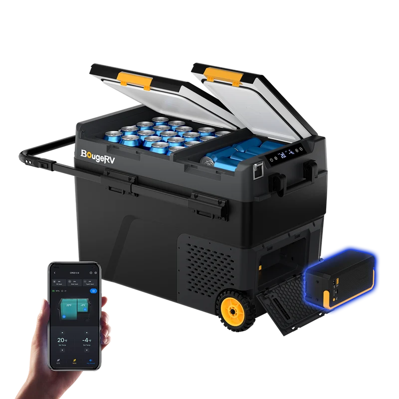 BougeRV CRD2 V2.0 49 L Zwei Zonen Doppeltür Kompressor Kühlbox Auto