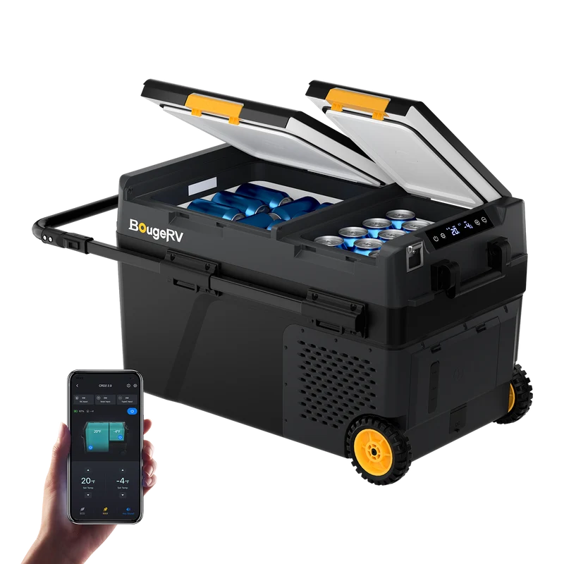 BougeRV CRD2 V2.0 40 L Zwei Zonen Doppeltür Kompressor Kühlbox Auto